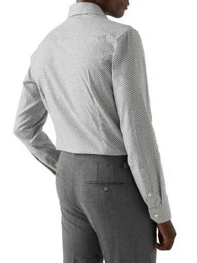 Eton Men's Geometric Print Slim-Fit Twill Shirt - Blue - Size 17.5 | Thumbnail 4 Eton Men's Geometric Print Slim-Fit Twill Shirt - Blue - Size 17.5 | Thumbnail 4