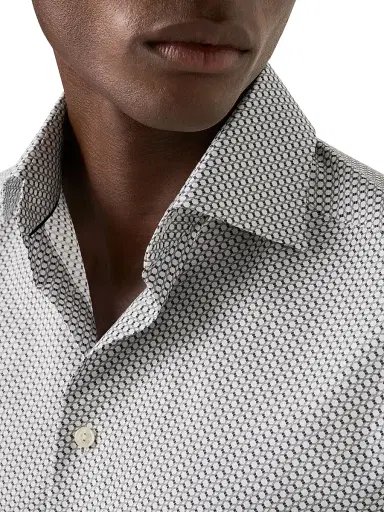 Eton Men's Geometric Print Slim-Fit Twill Shirt - Blue - Size 17.5 | Thumbnail 5 Eton Men's Geometric Print Slim-Fit Twill Shirt - Blue - Size 17.5 | Thumbnail 5