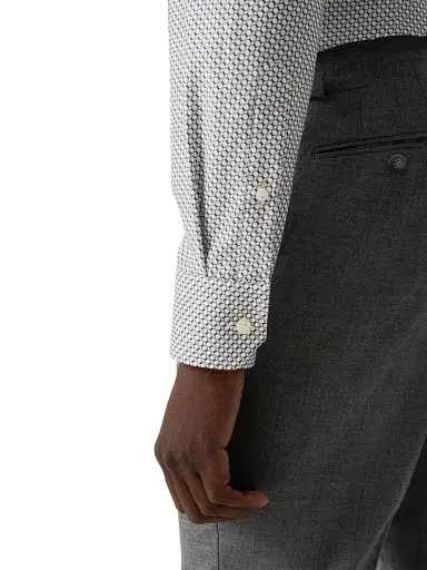Eton Men's Geometric Print Slim-Fit Twill Shirt - Blue - Size 17.5 | Thumbnail 6 Eton Men's Geometric Print Slim-Fit Twill Shirt - Blue - Size 17.5 | Thumbnail 6