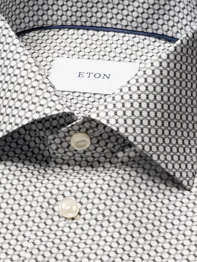 Eton Men's Geometric Print Slim-Fit Twill Shirt - Blue - Size 17.5 | Thumbnail 7 Eton Men's Geometric Print Slim-Fit Twill Shirt - Blue - Size 17.5 | Thumbnail 7