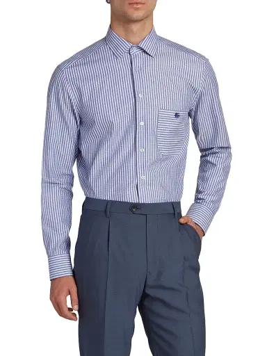 Etro Men's Striped Jacquard Shirt - Bicolour | Thumbnail 3 Etro Men's Striped Jacquard Shirt - Bicolour | Thumbnail 3