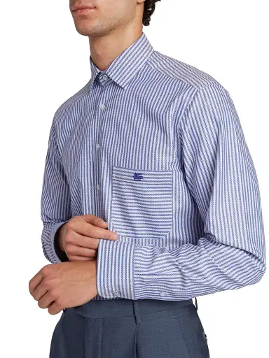 Etro Men's Striped Jacquard Shirt - Bicolour | Thumbnail 6 Etro Men's Striped Jacquard Shirt - Bicolour | Thumbnail 6