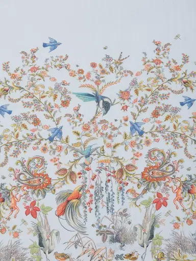 Etro Women's Boheme Printed Cotton-Silk Scarf - Azzurro | Thumbnail 4 Etro Women's Boheme Printed Cotton-Silk Scarf - Azzurro | Thumbnail 4