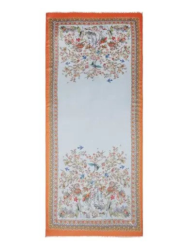 Etro Women's Boheme Printed Cotton-Silk Scarf - Azzurro | Thumbnail 1 Etro Women's Boheme Printed Cotton-Silk Scarf - Azzurro | Thumbnail 1
