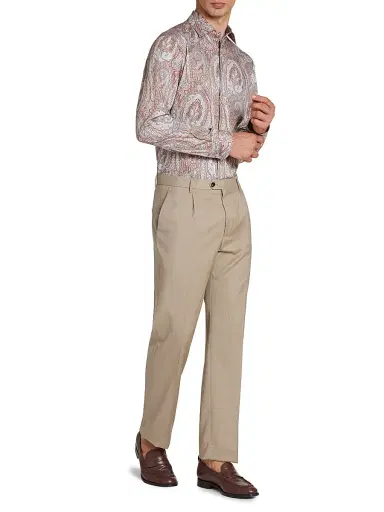 Etro Men's Paisley Cotton Button-Front Shirt - Printed Grey Base - Size 17.5 | Thumbnail 2 Etro Men's Paisley Cotton Button-Front Shirt - Printed Grey Base - Size 17.5 | Thumbnail 2