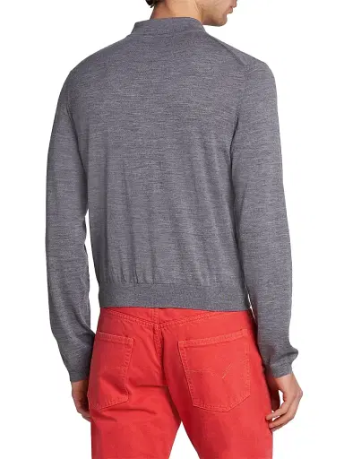 Versace Men's Wool Collared Cardigan | Thumbnail 5 Versace Men's Wool Collared Cardigan | Thumbnail 5