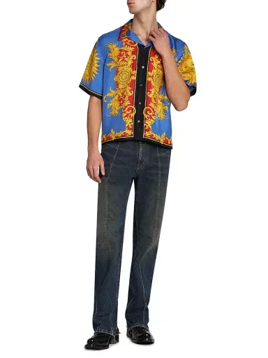 Versace Men's Non-Stretch Vintage Shibuya Straight-Leg Jeans | Thumbnail 2 Versace Men's Non-Stretch Vintage Shibuya Straight-Leg Jeans | Thumbnail 2