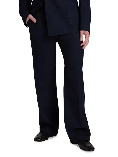 Dolce & Gabbana Men's Creased-Front Wool Trousers - Blu Scurissimo | Thumbnail 3 Dolce & Gabbana Men's Creased-Front Wool Trousers - Blu Scurissimo | Thumbnail 3