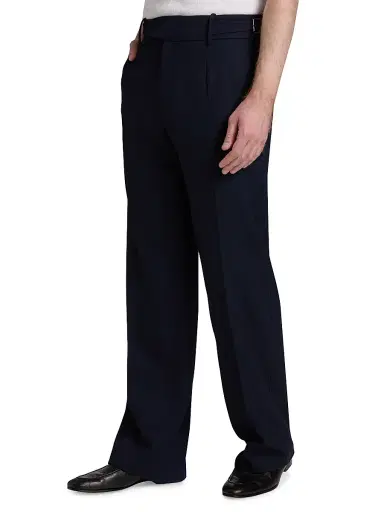 Dolce & Gabbana Men's Creased-Front Wool Trousers - Blu Scurissimo | Thumbnail 4 Dolce & Gabbana Men's Creased-Front Wool Trousers - Blu Scurissimo | Thumbnail 4
