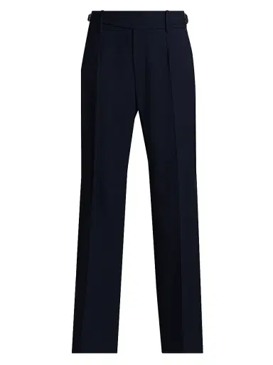Dolce & Gabbana Men's Creased-Front Wool Trousers - Blu Scurissimo | Thumbnail 1 Dolce & Gabbana Men's Creased-Front Wool Trousers - Blu Scurissimo | Thumbnail 1