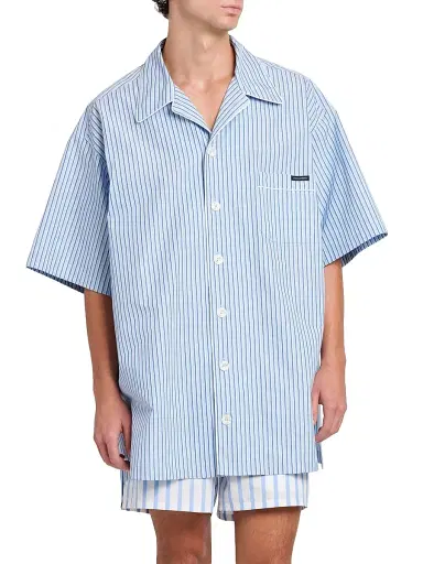 Dolce & Gabbana Men's Striped Cotton-Silk Camp Shirt - Rigato | Thumbnail 3 Dolce & Gabbana Men's Striped Cotton-Silk Camp Shirt - Rigato | Thumbnail 3