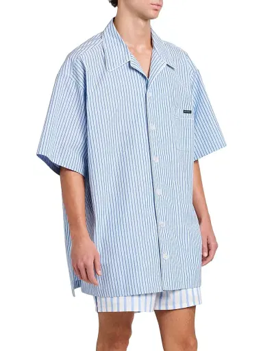 Dolce & Gabbana Men's Striped Cotton-Silk Camp Shirt - Rigato | Thumbnail 4 Dolce & Gabbana Men's Striped Cotton-Silk Camp Shirt - Rigato | Thumbnail 4