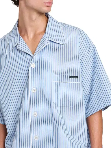 Dolce & Gabbana Men's Striped Cotton-Silk Camp Shirt - Rigato | Thumbnail 6 Dolce & Gabbana Men's Striped Cotton-Silk Camp Shirt - Rigato | Thumbnail 6