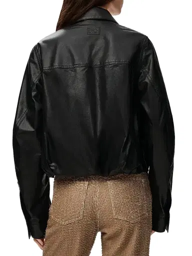LOEWE Women's Leather Bomber Jacket - Black | Thumbnail 4 LOEWE Women's Leather Bomber Jacket - Black | Thumbnail 4