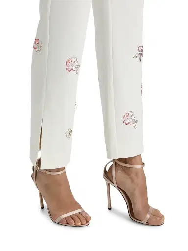 Cinq à Sept Women's Kerry Blooming Linework Crop Pants - Ivory Multi | Thumbnail 6 Cinq à Sept Women's Kerry Blooming Linework Crop Pants - Ivory Multi | Thumbnail 6