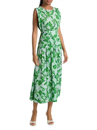 MISA Los Angeles Women's Divya Linen-Blend Midi-Dress - Floral Paisley | Thumbnail 3 MISA Los Angeles Women's Divya Linen-Blend Midi-Dress - Floral Paisley | Thumbnail 3