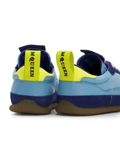 Alexander McQueen Women's EC1 Colorblocked Low-Top Sneakers - Demin Blue Navy Yellow - Size 5.5 | Thumbnail 3 Alexander McQueen Women's EC1 Colorblocked Low-Top Sneakers - Demin Blue Navy Yellow - Size 5.5 | Thumbnail 3