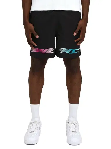 Purple Brand Men's All Around Logo Shorts - Black | Thumbnail 1 Purple Brand Men's All Around Logo Shorts - Black | Thumbnail 1