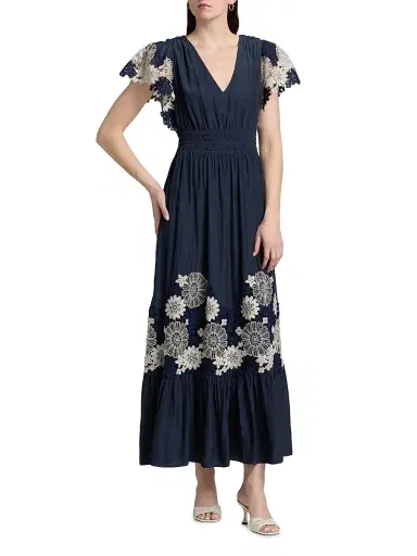 Ramy Brook Women's Georgie Crochet Lace Midi-Dress - Navy | Thumbnail 2 Ramy Brook Women's Georgie Crochet Lace Midi-Dress - Navy | Thumbnail 2