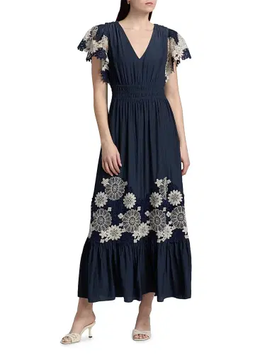 Ramy Brook Women's Georgie Crochet Lace Midi-Dress - Navy | Thumbnail 3 Ramy Brook Women's Georgie Crochet Lace Midi-Dress - Navy | Thumbnail 3
