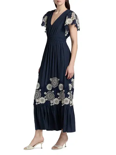 Ramy Brook Women's Georgie Crochet Lace Midi-Dress - Navy | Thumbnail 4 Ramy Brook Women's Georgie Crochet Lace Midi-Dress - Navy | Thumbnail 4