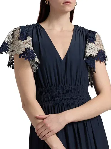 Ramy Brook Women's Georgie Crochet Lace Midi-Dress - Navy | Thumbnail 6 Ramy Brook Women's Georgie Crochet Lace Midi-Dress - Navy | Thumbnail 6