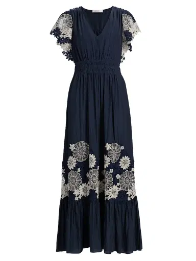 Ramy Brook Women's Georgie Crochet Lace Midi-Dress - Navy | Thumbnail 1 Ramy Brook Women's Georgie Crochet Lace Midi-Dress - Navy | Thumbnail 1
