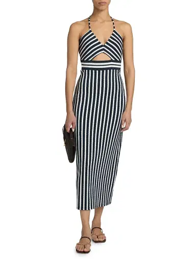 Ramy Brook Women's Stevie Halterneck Striped Midi-Dress - Navy Stripe | Thumbnail 3 Ramy Brook Women's Stevie Halterneck Striped Midi-Dress - Navy Stripe | Thumbnail 3