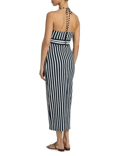 Ramy Brook Women's Stevie Halterneck Striped Midi-Dress - Navy Stripe | Thumbnail 5 Ramy Brook Women's Stevie Halterneck Striped Midi-Dress - Navy Stripe | Thumbnail 5