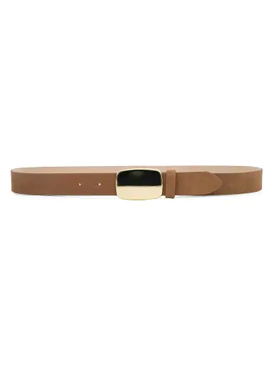L'Agence Women's Hennie Sleek Suede Belt - Tan Nubuck - Size Large | Thumbnail 1 L'Agence Women's Hennie Sleek Suede Belt - Tan Nubuck - Size Large | Thumbnail 1