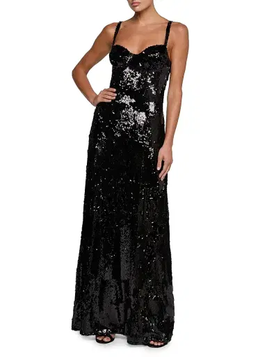 L'AGENCE Women's Sayla Sequin Gown - Jet Black Sequin | Thumbnail 2 L'AGENCE Women's Sayla Sequin Gown - Jet Black Sequin | Thumbnail 2