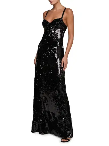 L'AGENCE Women's Sayla Sequin Gown - Jet Black Sequin | Thumbnail 3 L'AGENCE Women's Sayla Sequin Gown - Jet Black Sequin | Thumbnail 3