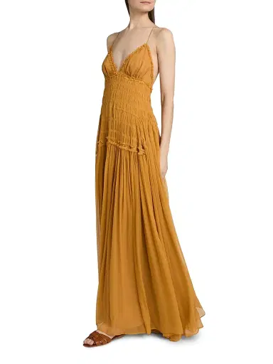 Ulla Johnson Women's Atrani SIlk Gown - Ochre - Size 8 | Thumbnail 4 Ulla Johnson Women's Atrani SIlk Gown - Ochre - Size 8 | Thumbnail 4