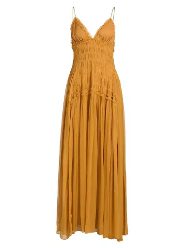 Ulla Johnson Women's Atrani SIlk Gown - Ochre - Size 8 | Thumbnail 1 Ulla Johnson Women's Atrani SIlk Gown - Ochre - Size 8 | Thumbnail 1