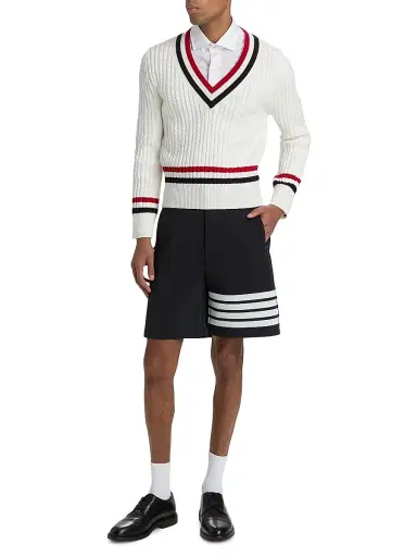 Thom Browne Men's 4-Bar Tech Shorts - Navy - Size XXL | Thumbnail 2 Thom Browne Men's 4-Bar Tech Shorts - Navy - Size XXL | Thumbnail 2