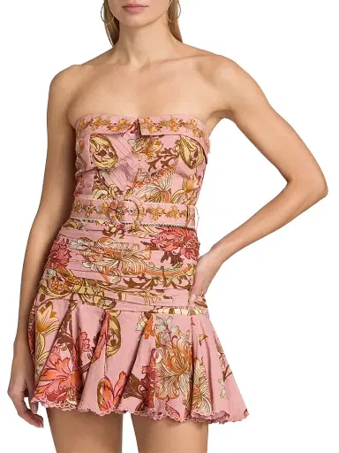 Hemant & Nandita Women's Sula Floral Linen-Cotton Belted Minidress | Thumbnail 3 Hemant & Nandita Women's Sula Floral Linen-Cotton Belted Minidress | Thumbnail 3