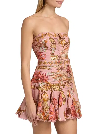 Hemant & Nandita Women's Sula Floral Linen-Cotton Belted Minidress | Thumbnail 4 Hemant & Nandita Women's Sula Floral Linen-Cotton Belted Minidress | Thumbnail 4