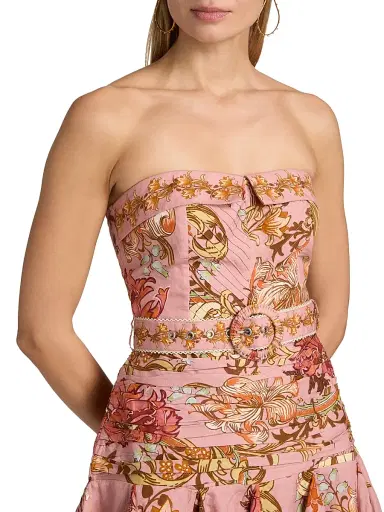 Hemant & Nandita Women's Sula Floral Linen-Cotton Belted Minidress | Thumbnail 6 Hemant & Nandita Women's Sula Floral Linen-Cotton Belted Minidress | Thumbnail 6
