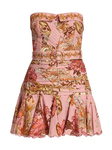 Hemant & Nandita Women's Sula Floral Linen-Cotton Belted Minidress | Thumbnail 1 Hemant & Nandita Women's Sula Floral Linen-Cotton Belted Minidress | Thumbnail 1