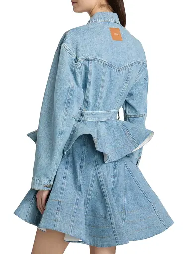 AKNVAS Women's Alex Ruffled Denim Jacket - Sky Blue Denim | Thumbnail 5 AKNVAS Women's Alex Ruffled Denim Jacket - Sky Blue Denim | Thumbnail 5