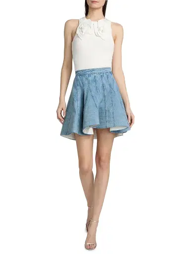 AKNVAS Women's Kalle Denim A-Line Miniskirt - Sky Blue Denim | Thumbnail 2 AKNVAS Women's Kalle Denim A-Line Miniskirt - Sky Blue Denim | Thumbnail 2