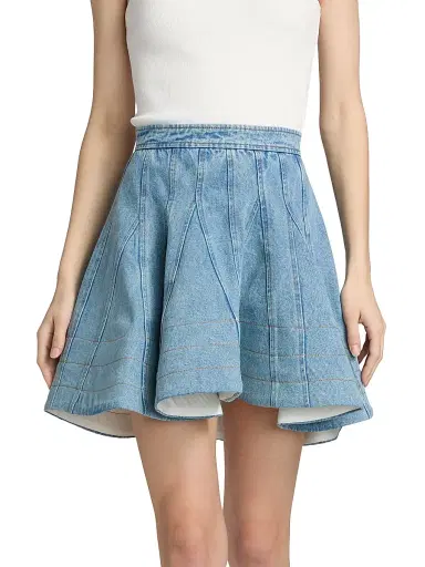 AKNVAS Women's Kalle Denim A-Line Miniskirt - Sky Blue Denim | Thumbnail 3 AKNVAS Women's Kalle Denim A-Line Miniskirt - Sky Blue Denim | Thumbnail 3
