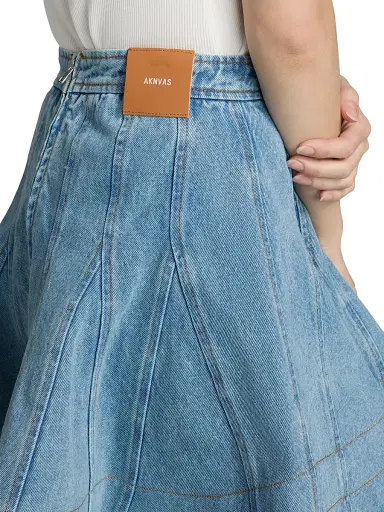 AKNVAS Women's Kalle Denim A-Line Miniskirt - Sky Blue Denim | Thumbnail 6 AKNVAS Women's Kalle Denim A-Line Miniskirt - Sky Blue Denim | Thumbnail 6