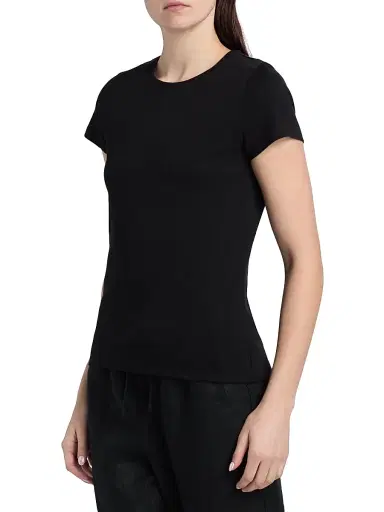 Majestic Filatures Women's Interlock Cotton Short-Sleeve T-Shirt - Noir | Thumbnail 4 Majestic Filatures Women's Interlock Cotton Short-Sleeve T-Shirt - Noir | Thumbnail 4