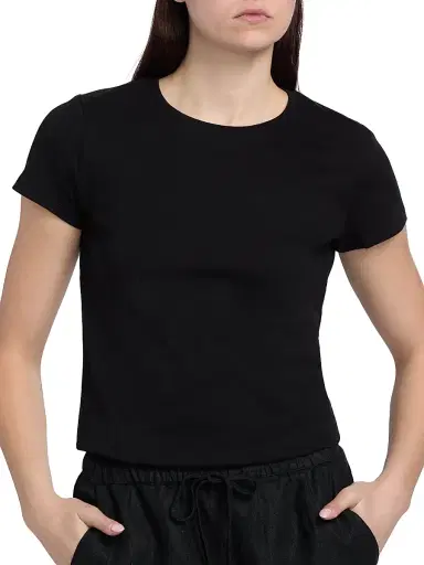 Majestic Filatures Women's Interlock Cotton Short-Sleeve T-Shirt - Noir | Thumbnail 6 Majestic Filatures Women's Interlock Cotton Short-Sleeve T-Shirt - Noir | Thumbnail 6