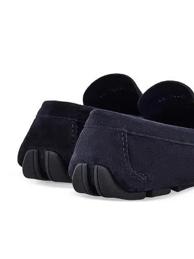 FERRAGAMO Men's Timothy Suede Driving Loafers - Navy | Thumbnail 5 FERRAGAMO Men's Timothy Suede Driving Loafers - Navy | Thumbnail 5