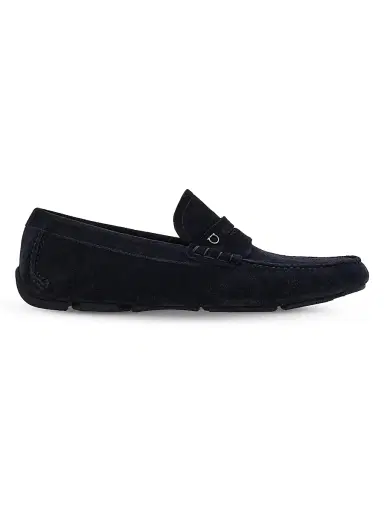 FERRAGAMO Men's Timothy Suede Driving Loafers - Navy | Thumbnail 1 FERRAGAMO Men's Timothy Suede Driving Loafers - Navy | Thumbnail 1