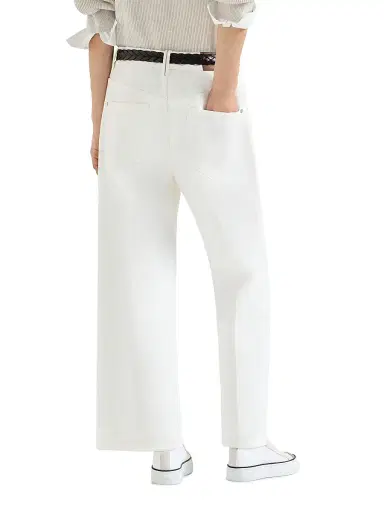 Brunello Cucinelli Women's Dyed Denim Contemporary Square Trousers with Monili - | Thumbnail 3 Brunello Cucinelli Women's Dyed Denim Contemporary Square Trousers with Monili - | Thumbnail 3