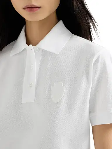 Brunello Cucinelli Women's Stretch Cotton Piqué Polo Shirt with Logo | Thumbnail 4 Brunello Cucinelli Women's Stretch Cotton Piqué Polo Shirt with Logo | Thumbnail 4