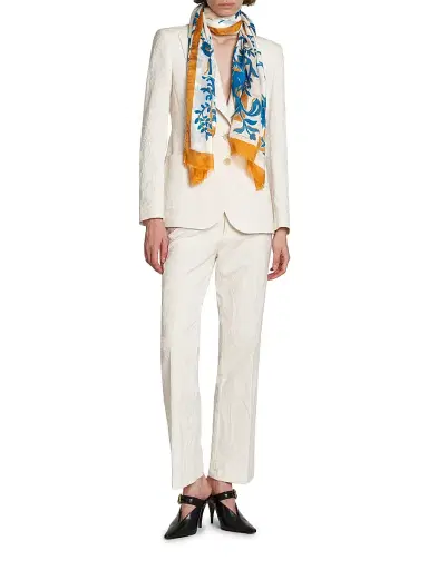 Etro Women's Boheme Floral-Print Cotton-Silk Scarf - Bianco | Thumbnail 2 Etro Women's Boheme Floral-Print Cotton-Silk Scarf - Bianco | Thumbnail 2